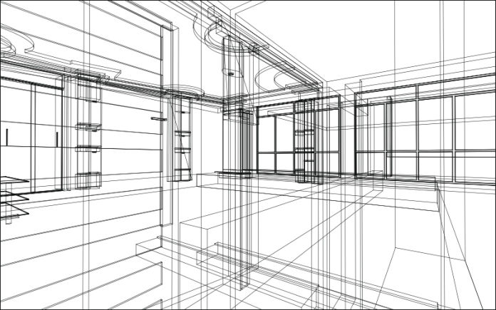 Architect's line drawing 